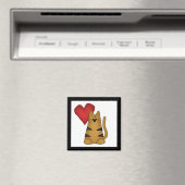 Hart en de de Gestreepte T-shirts en Giften van de Magneet (Insitu (Vaatwasser))