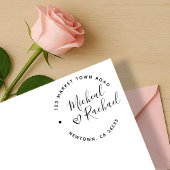 Hart- en e-legant-ronde-tekstweduwenadres rubberstempel