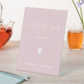 Hart en elegant script - Roze bruiloft balk Reclamebord Met Voetstuk (Insitu)