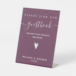 Hart en elegant script - Weddenschap Reclamebord Met Voetstuk