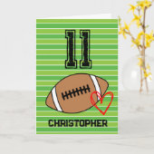 Hart en Football 11e Verjaardag Kaart (Gele Bloem)