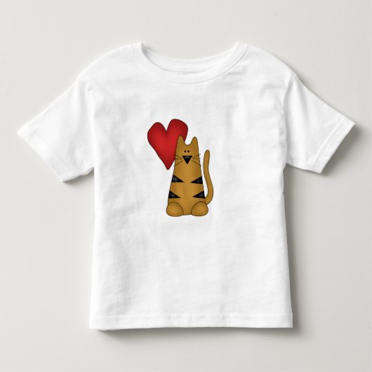 Hart en Gestreepte Kat Tshirts en Geschenken (Voorkant)