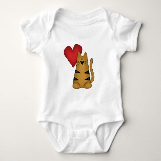 Hart en Gestreepte Kat Tshirts en Geschenken (Voorkant)