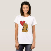 Hart en Gestreepte Kat Tshirts en Geschenken (Voorkant volledig)