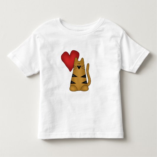 Hart en Gestreepte Kat Tshirts en Geschenken (Voorkant)