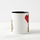 Hart en gestripte kat tweekleurige koffiemok (Center)