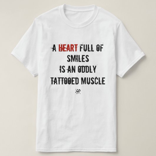 Hart en glimlachen t-shirt (Design voorkant)