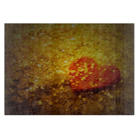 Hart en glitter op de  pagina Nog steeds leven Snijplank (Voorkant)