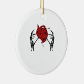 Hart en handen - Skelet Hart Handen Keramisch Ornament (Rechts)