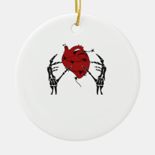 Hart en handen - Skelet Hart Handen Keramisch Ornament