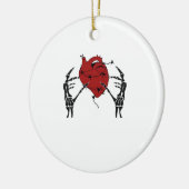 Hart en handen - Skelet Hart Handen Keramisch Ornament (Links)