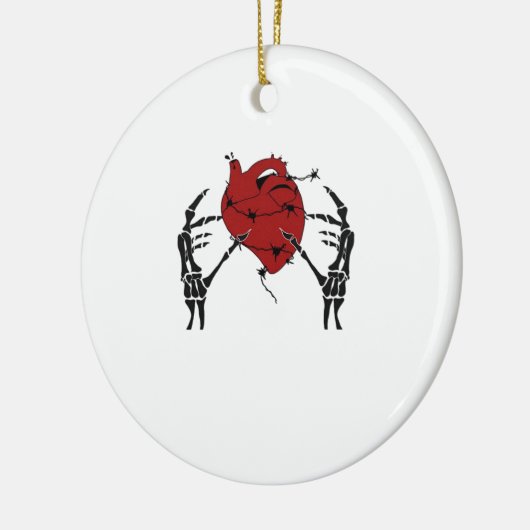 Hart en handen - Skelet Hart Handen Keramisch Ornament (Links)