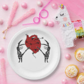 Hart en handen - Skelet Hart Handen Papieren Bordje (Feest)