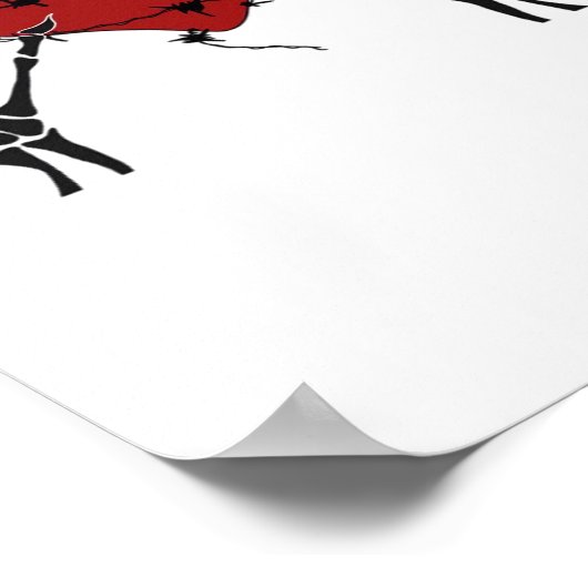 Hart en handen - Skelet Hart Handen Poster (Hoek)