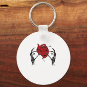 Hart en handen - Skelet Hart Handen Sleutelhanger (Voorkant)