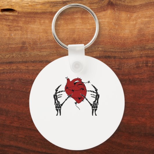 Hart en handen - Skelet Hart Handen Sleutelhanger (Voorkant)