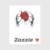 Hart en handen - Skelet Hart Handen Sticker (Vel)