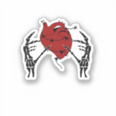 Hart en handen - Skelet Hart Handen Sticker (Voorkant)