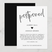 Hart en handschrift Uitgestelde bruiloft Kaart (Voorkant / Achterkant)