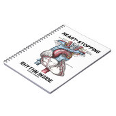 Hart- en hartritme in anatomisch hart notitieboek (Linkerzijde)