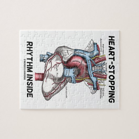 Hart- en hartritme in het anatomisch hart legpuzzel (Horizontaal)