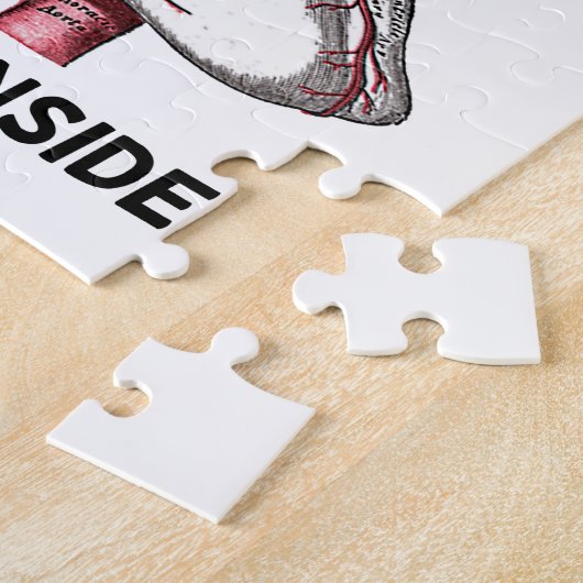 Hart- en hartritme in het anatomisch hart legpuzzel (Zijkant)