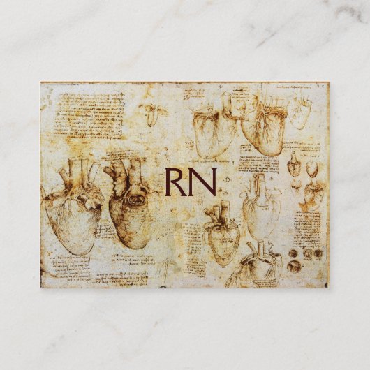 Hart en het parketmonogram voor bloedvaten visitekaartje (Achterkant)