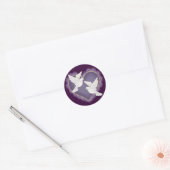 Hart en honden - Paars Ronde Sticker (Envelop)