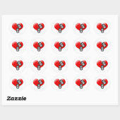 Hart- en hondentags ronde sticker (Vel)
