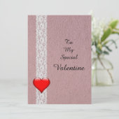 Hart en Kant speciale valentijn Feestdagenkaart (Staand voorkant)