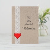 Hart en Kant Speciale Valentijn Feestdagenkaart (Staand voorkant)