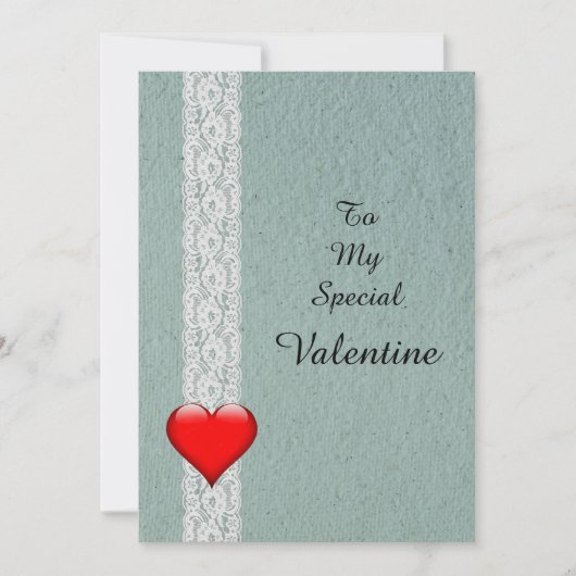 Hart en Kant speciale valentijnsdag Feestdagenkaart (Voorkant)