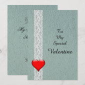 Hart en Kant speciale valentijnsdag Feestdagenkaart (Voorkant / Achterkant)