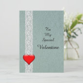 Hart en Kant speciale valentijnsdag Feestdagenkaart (Staand voorkant)