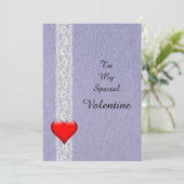 Hart en Kant speciale valentijnsdag Feestdagenkaart (Staand voorkant)