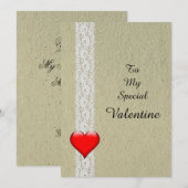 Hart en Kant speciale Valentijnsdag Feestdagenkaart (Voorkant / Achterkant)