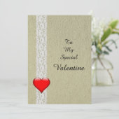 Hart en Kant speciale Valentijnsdag Feestdagenkaart (Staand voorkant)