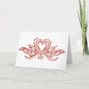 Hart en Keltische Knoop Valentijn Red Blush Feestdagen Kaart