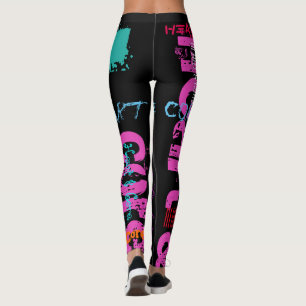 Hart en kern die 10 letters Leggings herhalen