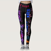 Hart en kern die 10 letters Leggings herhalen (Voorkant)