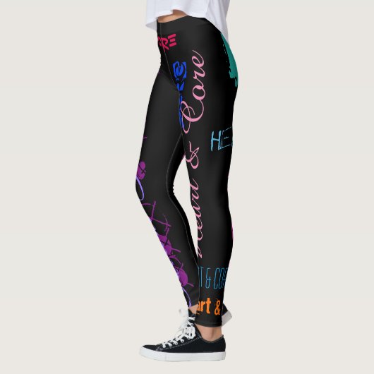 Hart en kern die 10 letters Leggings herhalen (Links)