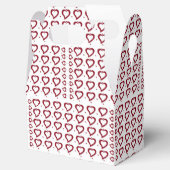 Hart en klein Stip Rood en wit ontwerp Bedankdoosjes (Geopend)