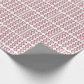 Hart en klein Stip Rood en wit ontwerp Cadeaupapier (Hoek)