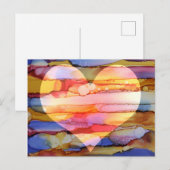 Hart en kleur briefkaart (Voorkant / Achterkant)