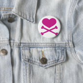 hart- en kruisbeenderen warme roze ronde button 5,7 cm (In situ)