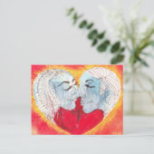 hart en kus briefkaart (Staand voorkant)