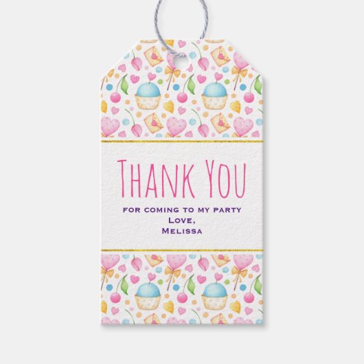 Hart- en liefdesvriendelijke Waterverf Cadeaulabel (Voorkant)