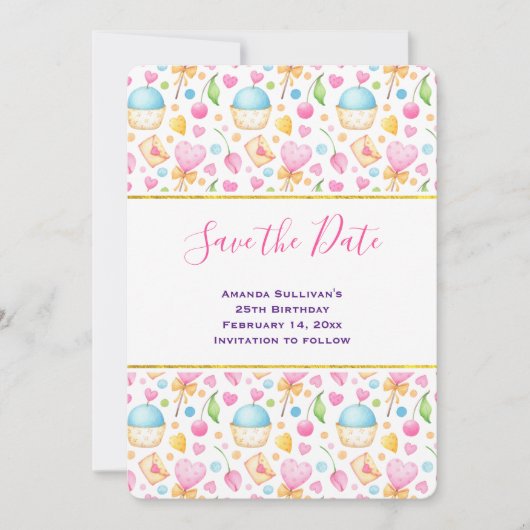 Hart- en liefdesvriendelijke Waterverf Save The Date (Voorkant)