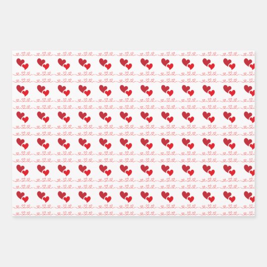 Hart en Lijnen Verpakking Papier Flat Sheet Set va Inpakpapier Vel (Voorkant 2)