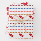 Hart en Lijnen Verpakking Papier Flat Sheet Set va Inpakpapier Vel (In situ)